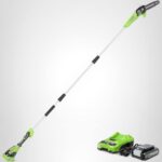 Sierra de Poste Inalámbrica Greenworks PS24B210 24V Barra y Cadena de 8 Pulgadas con Batería 2.0 Ah y Cargador Incluidos