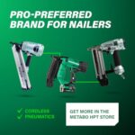 Metabo HPT Strap-Tite Clavadora de Conector de Metal, Clavadoras Neumáticas de Potencia Preferidas por Profesionales, He
