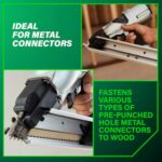 Metabo HPT Strap-Tite Clavadora de Conector de Metal, Clavadoras Neumáticas de Potencia Preferidas por Profesionales, He