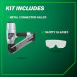 Metabo HPT Strap-Tite Clavadora de Conector de Metal, Clavadoras Neumáticas de Potencia Preferidas por Profesionales, He