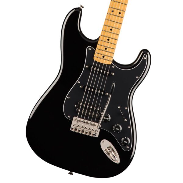 Squier Classic Vibe 70s Stratocaster Guitarra eléctrica, con garantía de 2 años, negra, diapasón de madera de arce