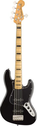 Squier Classic Vibe 70s Bajo Jazz de 5 cuerdas, Negro, Diapasón de Arce