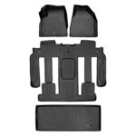 Juego de Tapetes SMARTLINER SA0043 B0044 E0162 2 Filas y Forro de Carga Compatible con GMC Acadia 2007-2016 Color Negro