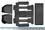 Juego de Tapetes SMARTLINER SA0043 B0044 E0162 2 Filas y Forro de Carga Compatible con GMC Acadia 2007-2016 Color Negro