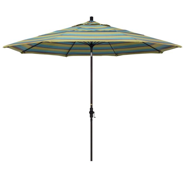 Sombrilla de Patio California Umbrella GSCUF118117-56096-DWV 11 Pies Redonda Elevador de Manivela Poste de Aluminio 1.5