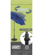Sombrilla de Patio California Umbrella GSCUF118117-56096-DWV 11 Pies Redonda Elevador de Manivela Poste de Aluminio 1.5
