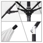 Sombrilla de Patio California Umbrella GSCUF118117-56096-DWV 11 Pies Redonda Elevador de Manivela Poste de Aluminio 1.5