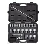 TEKTON Juego de Llaves de Vaso y Trinquete SKT35105 24 Piezas 12 Puntos Unidad de 3/4 Pulgadas Acero Aleado
