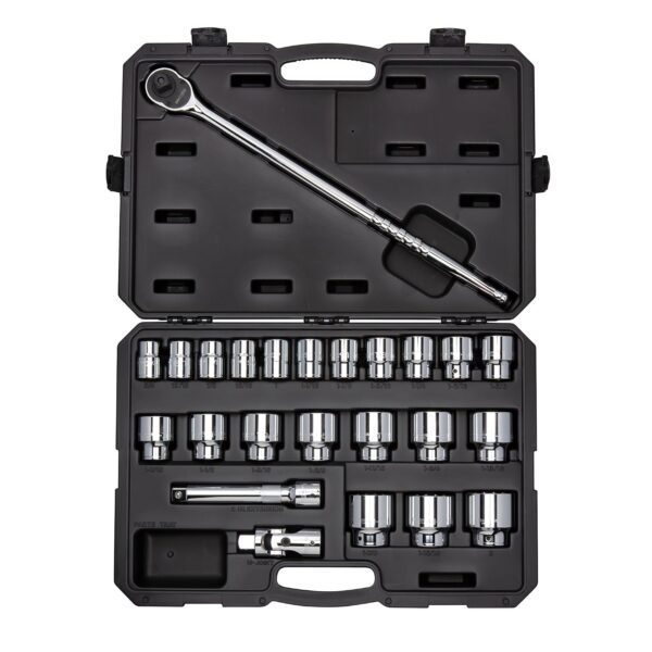 TEKTON Juego de Llaves de Vaso y Trinquete SKT35105 24 Piezas 12 Puntos Unidad de 3/4 Pulgadas Acero Aleado