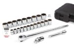 TEKTON Juego de Llaves de Vaso y Trinquete SKT35105 24 Piezas 12 Puntos Unidad de 3/4 Pulgadas Acero Aleado
