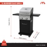 Parrilla de Gas Megamaster 720-0864MA 2 Quemadores 418 Pulgadas Cuadradas 28000 BTU Acero Inoxidable