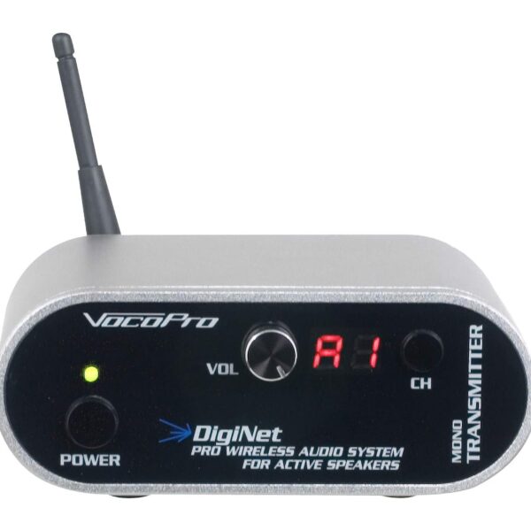 VocoPro Transmisor mono/extensor de alcance Sistema de audio inalámbrico profesional, XLR, plata, DigiNet-MT