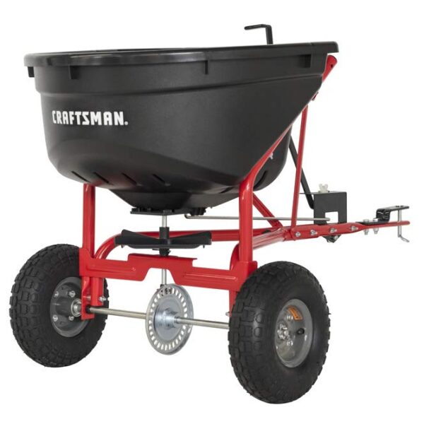 Esparcidor de Remolque Craftsman CMXGZBF7124571 110 libras Enganche Universal Ancho de Extensión 10 pies