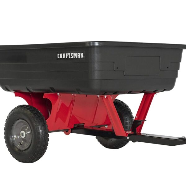 Craftsman Carrito volquete de polietileno para tractores de césped y cuatrimotos, capacidad de carga de 350 libras, remo