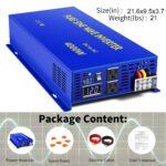Inversor XYZ INVT Onda Sinusoidal Pura 4000W 48V a 120V CA Potencia Máxima 8000W Color Azul