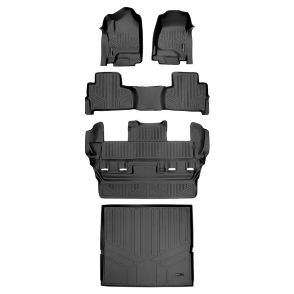 Juego de Tapetes SMARTLINER 3 Filas y Forro de Carga para Chevrolet Tahoe 2015 2020 Modelo SA0136 B0153 C0153 D0153