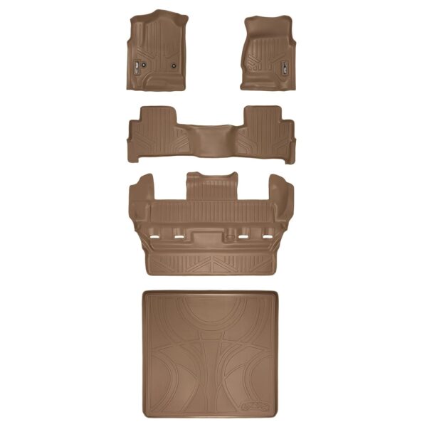 Alfombrillas SMARTLINER SA1136 B1153 C1153 D1153 para Chevrolet Tahoe 2015-2020 de 3 Filas Color Canela para Segunda y T