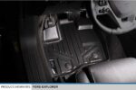SMARTLINER Juego de Alfombrillas 3 Filas y Forro de Carga Negro para Ford Explorer 2015-2016 con Consola Central de Segu