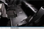 SMARTLINER Juego de Alfombrillas 3 Filas y Forro de Carga Negro para Ford Explorer 2015-2016 con Consola Central de Segu