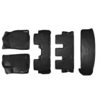 Juego de Tapetes SMARTLINER 3 Filas y Forro de Carga Negro para Toyota Highlander 2014-2019 con Asiento de Banco en Segu