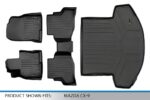 SMARTLINER Alfombrillas de Piso Ajuste Personalizado Mazda CX9 2016 2023 2 Filas con Forro de Carga Modelo SA0257 B0257