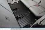 SMARTLINER Juego de Alfombrillas 3 Filas y Forro de Carga Negro para Toyota Highlander 2014-2019 con Asiento de Banco Se