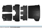 SMARTLINER Juego de Alfombrillas 3 Filas y Forro de Carga Negro para Toyota Highlander 2014-2019 con Asiento de Banco Se