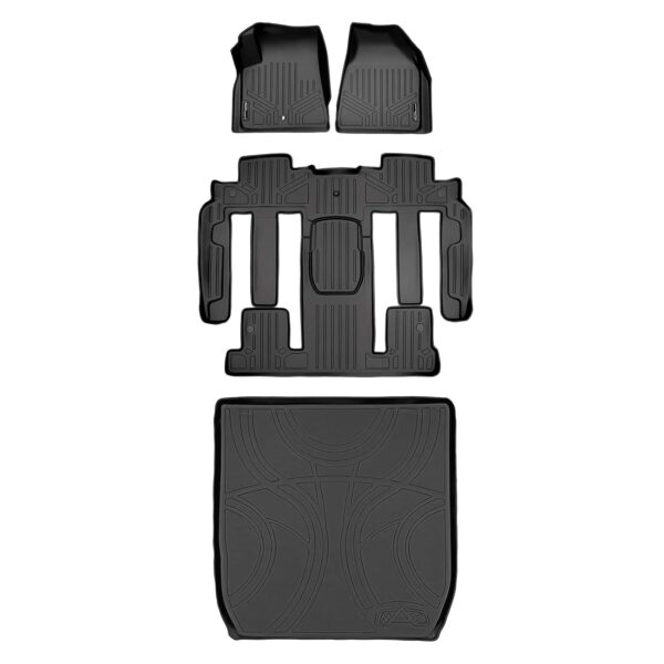 Alfombrillas SMARTLINER SA0043 B0326 D0043 3 Filas y Forro de Carga Negro para Enclave 2008 con Asientos de Cubo en Segu