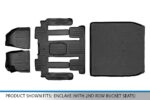 Alfombrillas SMARTLINER SA0043 B0326 D0043 3 Filas y Forro de Carga Negro para Enclave 2008 con Asientos de Cubo en Segu