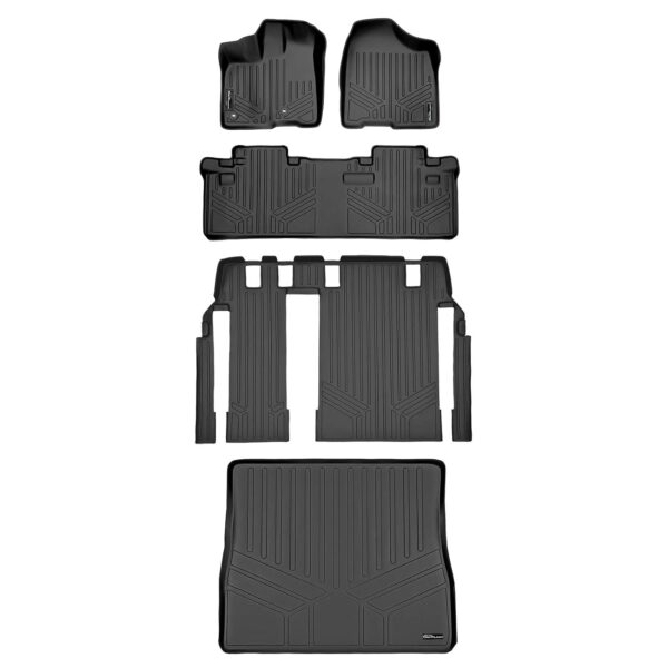 Juego de Alfombrillas SMARTLINER 3 Filas y Forro de Carga para Toyota Sienna 2013-2020 Negro