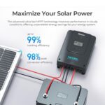 Renogy Controlador de carga solar 60A 12V24V36V48V DC Parámetro automático MPPT Controladores de carga para paneles sola