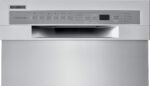 FRIGIDAIRE Lavavajillas ADA Compact Front Control de 18 pulgadas en acero inoxidable con dos brazos rociadores, 52 dBA,