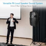 Pyle Karaoke - Sistema de altavoces PA portátil - Altavoz compatible con Bluetooth de 1600 W, batería recargable, ruedas
