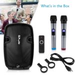 Pyle Karaoke - Sistema de altavoces PA portátil - Altavoz compatible con Bluetooth de 1600 W, batería recargable, ruedas