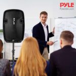 Pyle Karaoke - Sistema de altavoces PA portátil - Altavoz compatible con Bluetooth de 1600 W, batería recargable, ruedas