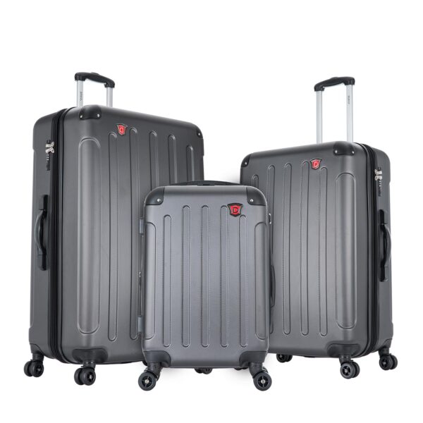 Maleta Rígida DUKAP Intely DKINTSML-GRE Set 3 Piezas 20 28 32 Pulgadas Gris con Puerto USB y Báscula Digital Cerradura T