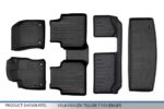Alfombrillas de Piso MAXLINER 3 Filas y Forro de Carga Ajuste Personalizado para Volkswagen Tiguan 2018-2024 Color Negro