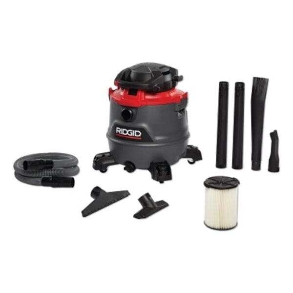 RIDGID 62723 Rojo RT1600 Aspiradora húmeda/seca de 16 galones, gris oscuro y rojo