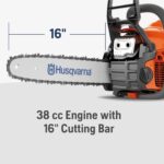 Motosierra Husqvarna 130 967108411 a Gasolina 38 cc 2.2 HP Motor X-Torq 2 Tiempos Barra 16 Pulgadas Color Naranja