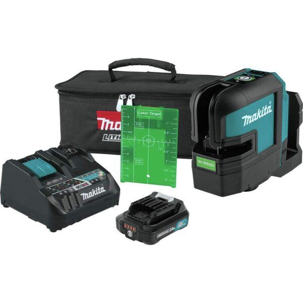 Makita SK105GDNAX Kit láser de haz verde de línea cruzada autonivelante inalámbrico de iones de litio CXT® de 12 V máx.