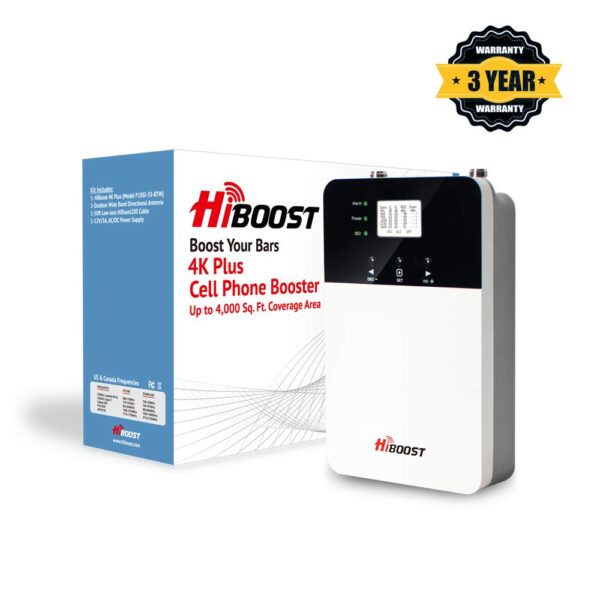 Amplificador de Señal Celular HiBoost F10GI-5S-BTW 4K Plus Cobertura Interior hasta 4000 Pies Cuadrados Ganancia Máxima