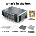 Horno de Encimera Digital Ninja Air Fry, Funcionalidad 8 en 1, 1800W, Diseño Plegable, Capacidad XL, Cesta de Freír al A