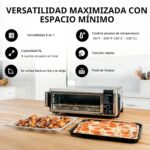 Horno de Encimera Digital Ninja Air Fry, Funcionalidad 8 en 1, 1800W, Diseño Plegable, Capacidad XL, Cesta de Freír al A