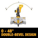 DEWALT Sierra ingletadora, 12 pulgadas, doble bisel, compuesto, línea de corte XPS, 15 amperios (DWS716XPS)