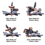 Sierra de inglete deslizante Evolution Power Tools R255SMS+ PLUS de 10 pulgadas multimaterial multipropósito para cortar