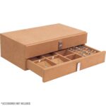 Juego de Cajones de Almacenamiento de Joyas Barska AF13318 3 Cajones 19 Compartimentos Forro de Gamuza Beige Bronceado