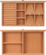 Juego de Cajones de Almacenamiento de Joyas Barska AF13318 3 Cajones 19 Compartimentos Forro de Gamuza Beige Bronceado