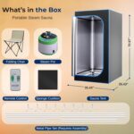 Sauna de Vapor Portátil SereneLife 1 Person Steam Sauna Vaporizador 4 Litros 1600 Vatios 9 Niveles de Calor Silla Plegab