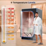 Sauna de Vapor Portátil SereneLife 1 Person Steam Sauna Vaporizador 4 Litros 1600 Vatios 9 Niveles de Calor Silla Plegab