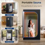 Sauna de Vapor Portátil SereneLife 1 Person Steam Sauna Vaporizador 4 Litros 1600 Vatios 9 Niveles de Calor Silla Plegab